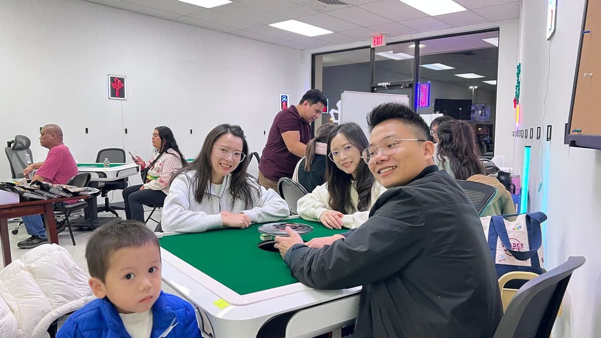 Setting Sun Virginia Beach gaming parlor interior — mahjong and board game tables
